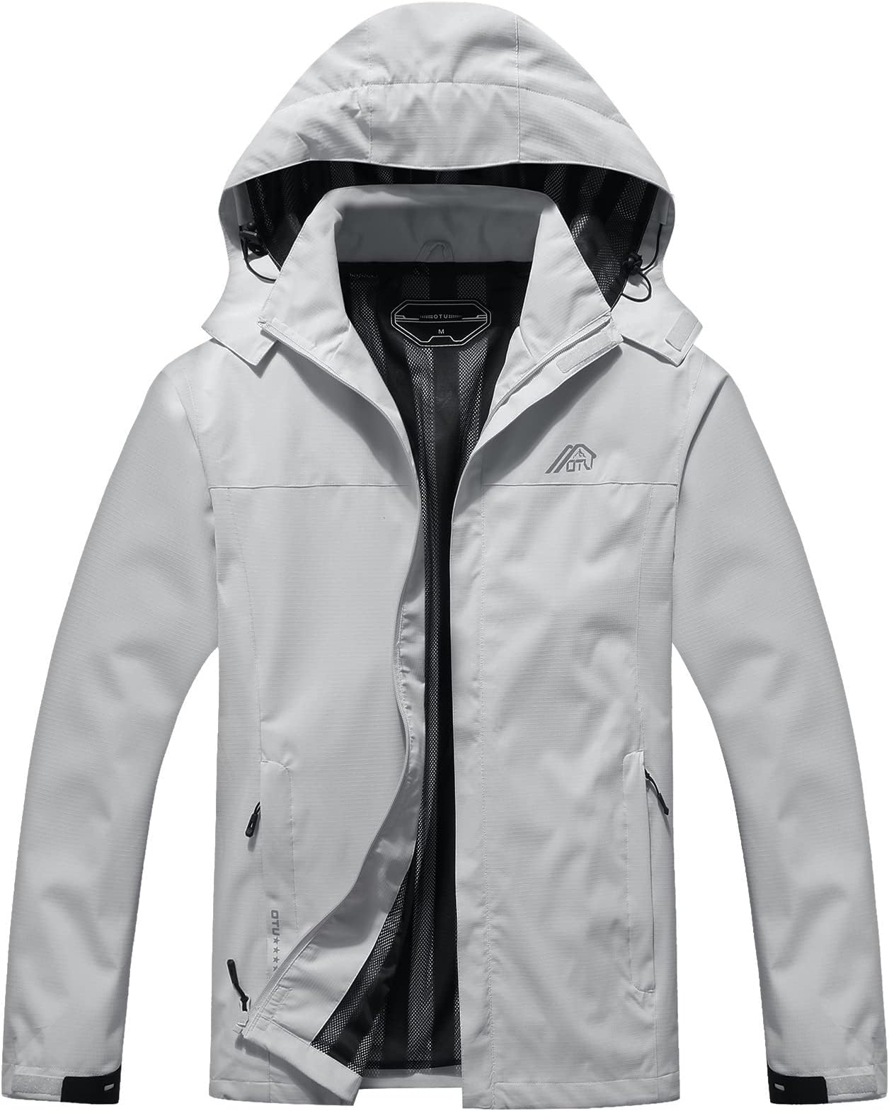 - Men's Lightweight Waterproof Hooded Rain Jacket Outdoor Raincoat Shell Jacket for Hiking Travel
