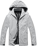 Men's Lightweight Waterproof Hooded Rain Jacket Outdoor Raincoat Shell Jacket for Hiking Travel