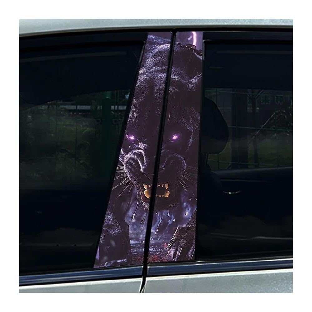 Body Parts 2PCS Leopard Auto B-Pillar Stickers Car Center Column Decoration Cover Scratches Waterproof Decals(E)