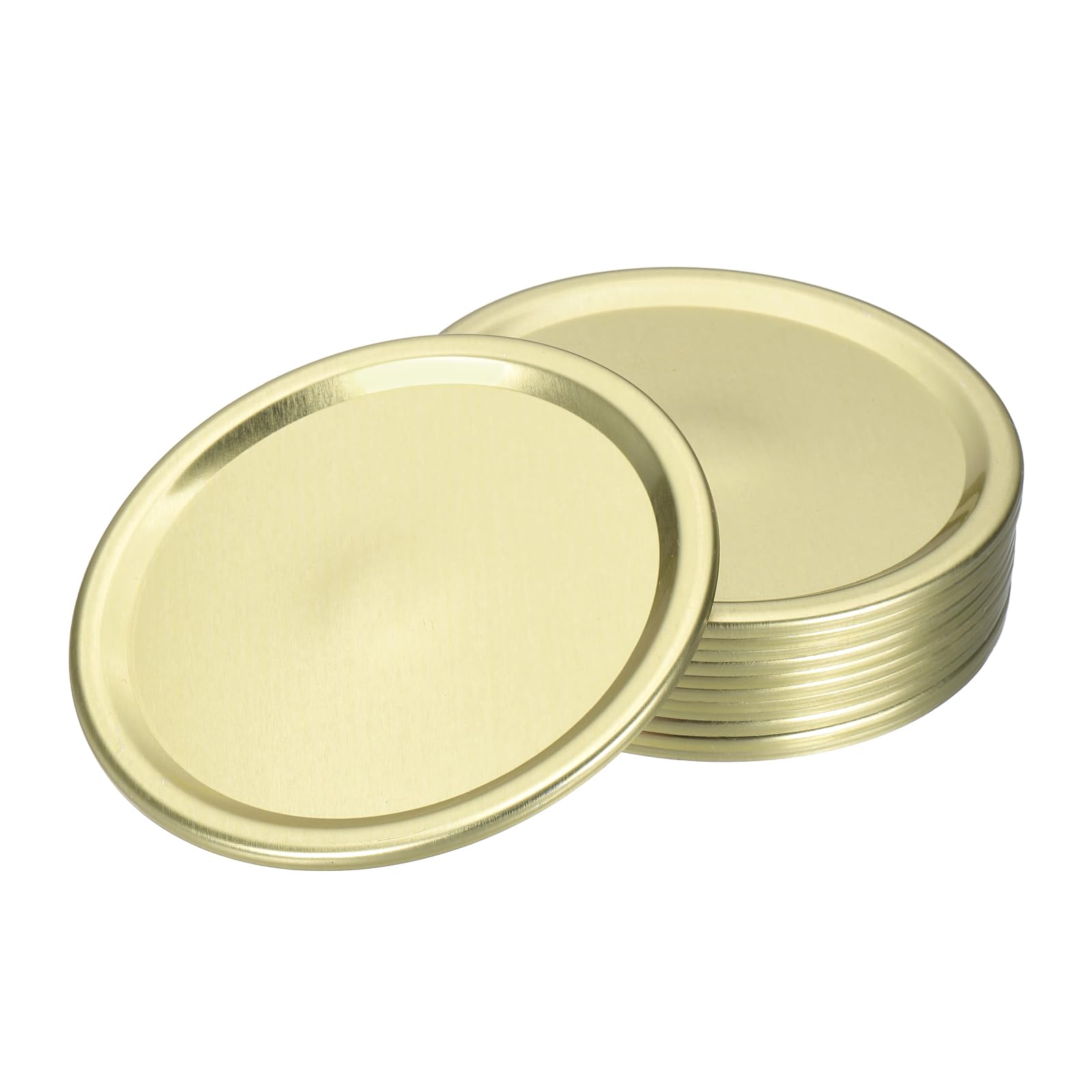 sourcing map 12pcs Mason Jar Lids 86mm Tinplate Split-Type Leak-proof Metal Canning Jar Lids for Storage Bottle Home Canning and Food Storage, Gold