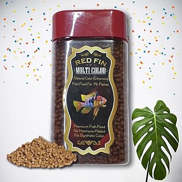 Redfin Natural Color Enhancing Goldfish Floating Pellets Fish Food for Aquarium Ornamental/Tropical Fishes by Petish , 100gm