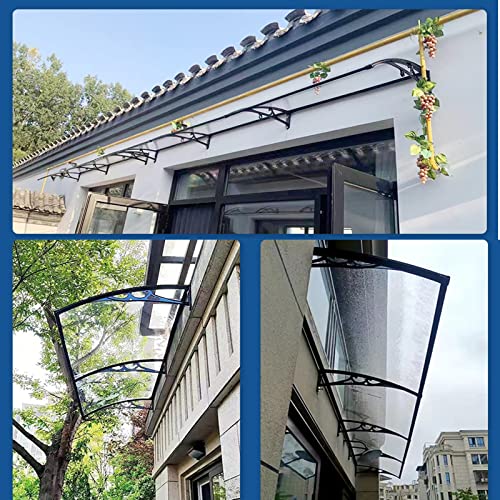 Auvent de porte en polycarbonate extérieur étanche, auvent de terrasse en aluminium - 6