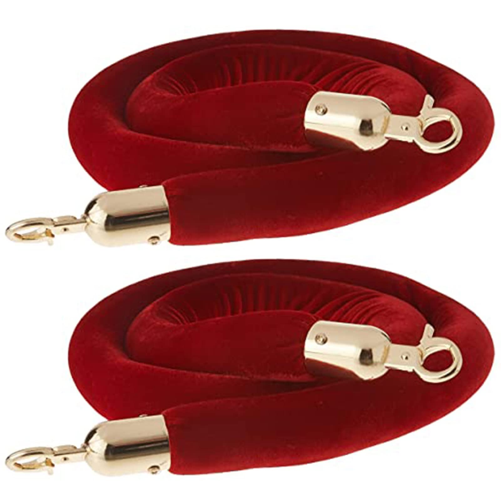 Cuerda de control de multitudes, paquete de 2 cuerdas rojas con ganchos, 120 cm, ideal para sistemas de cola de gestión de eventos y organización de lugares