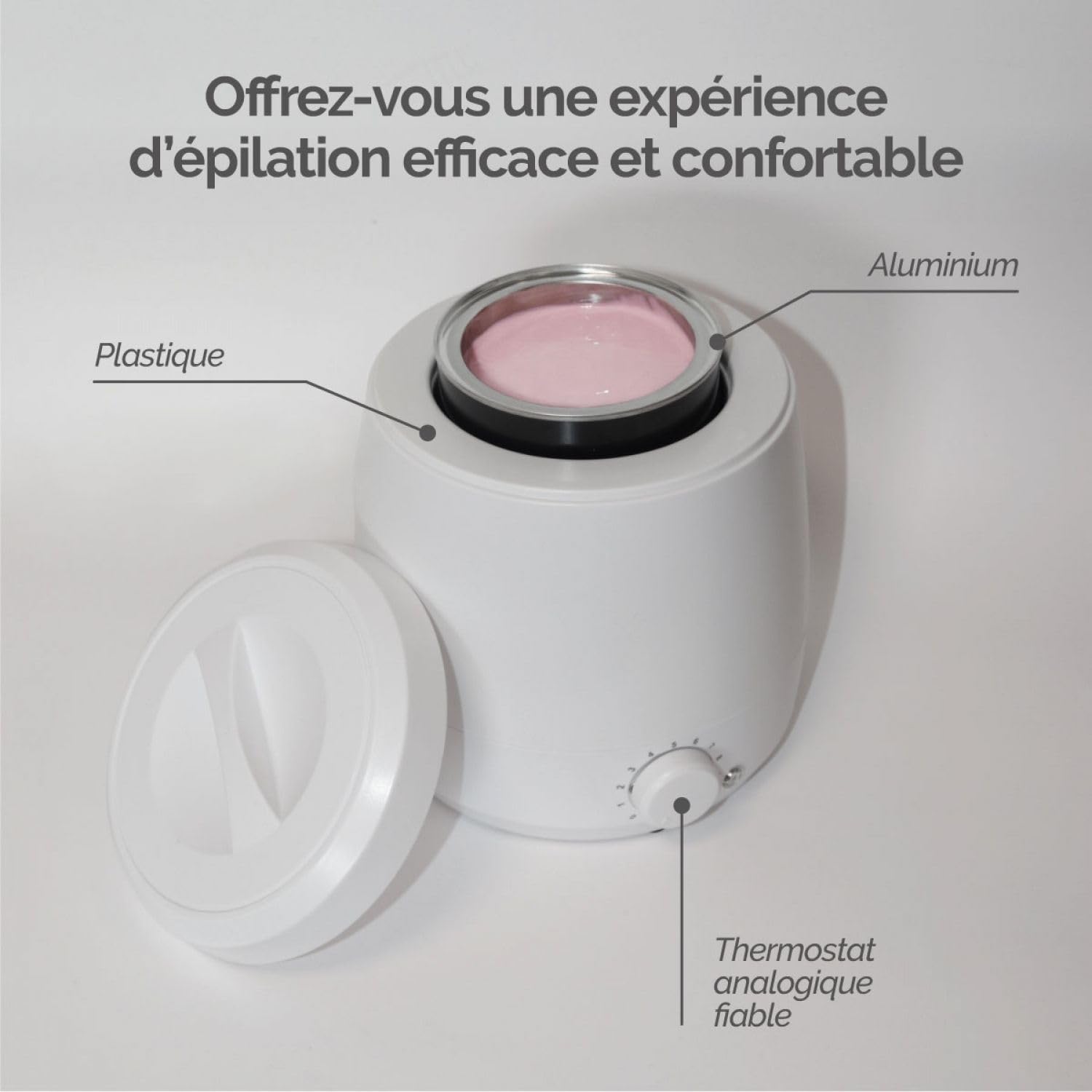 Vivezen - Chauffe-cire électrique 800ml, affichage digital et température réglable - Blanc