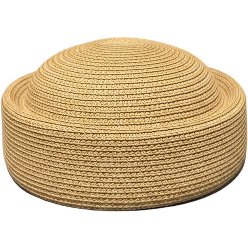 Sslvya Straw Pillbox Hat Womens Summer Sun Hats Retro French Beret Artist Painter Cap Church Tea Party Hat for Women