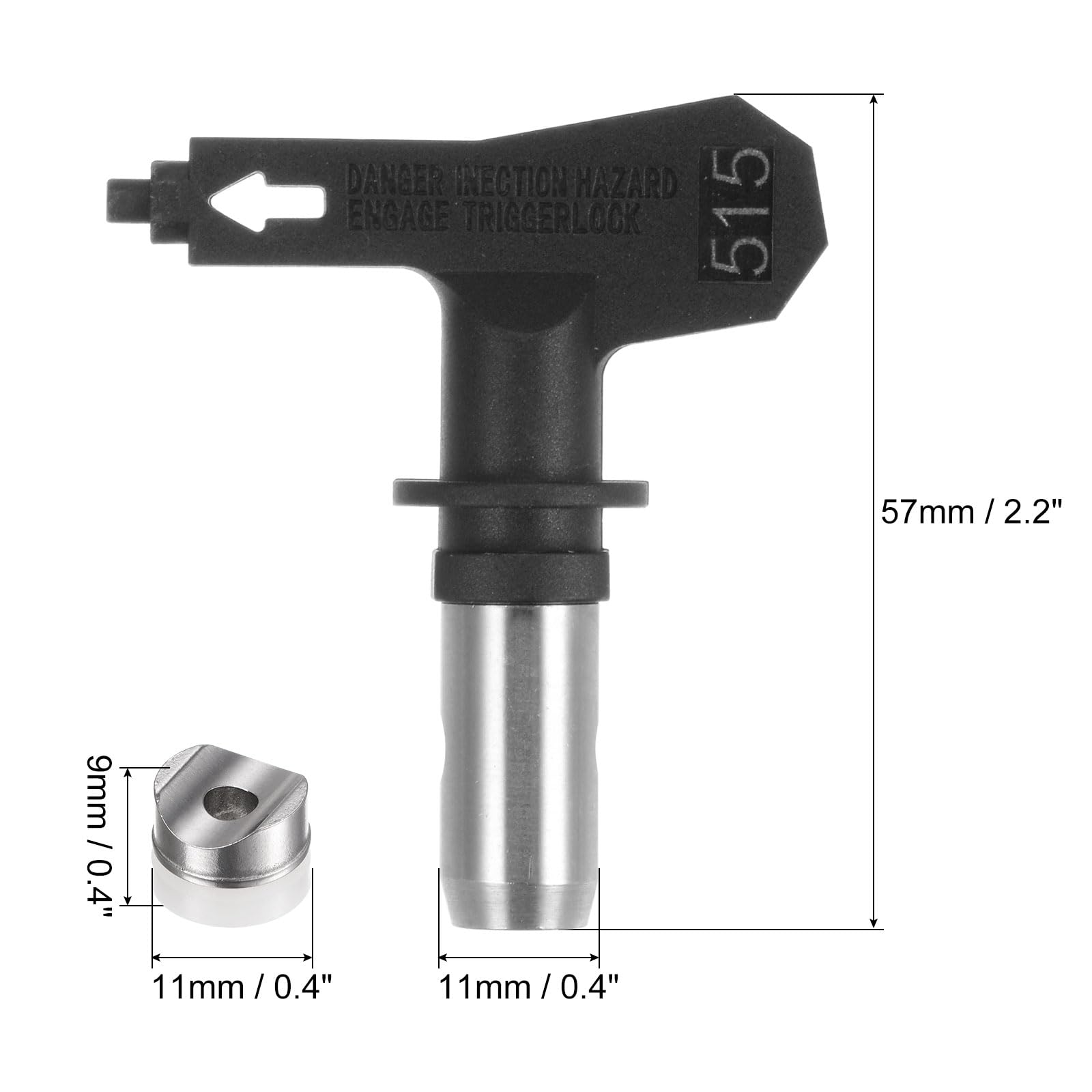 QUARKZMAN 2 piezas Puntas de Pulverización Reversibles para Pulverizador sin Aire 515 Consejos de Boquilla de Pulverización de Pintura para Hogar Jardín Construcción Cercas, Negro