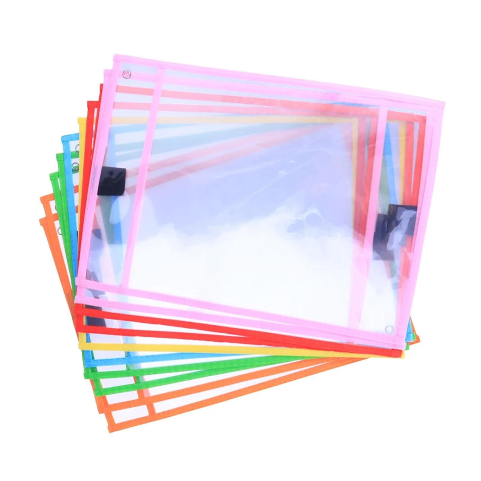 Cartelline Trasparenti 12 tasche trasparenti cancellabili a secco, maniche for pulire, cartelle in PVC, borse portaoggetti, coperture impermeabili for di file