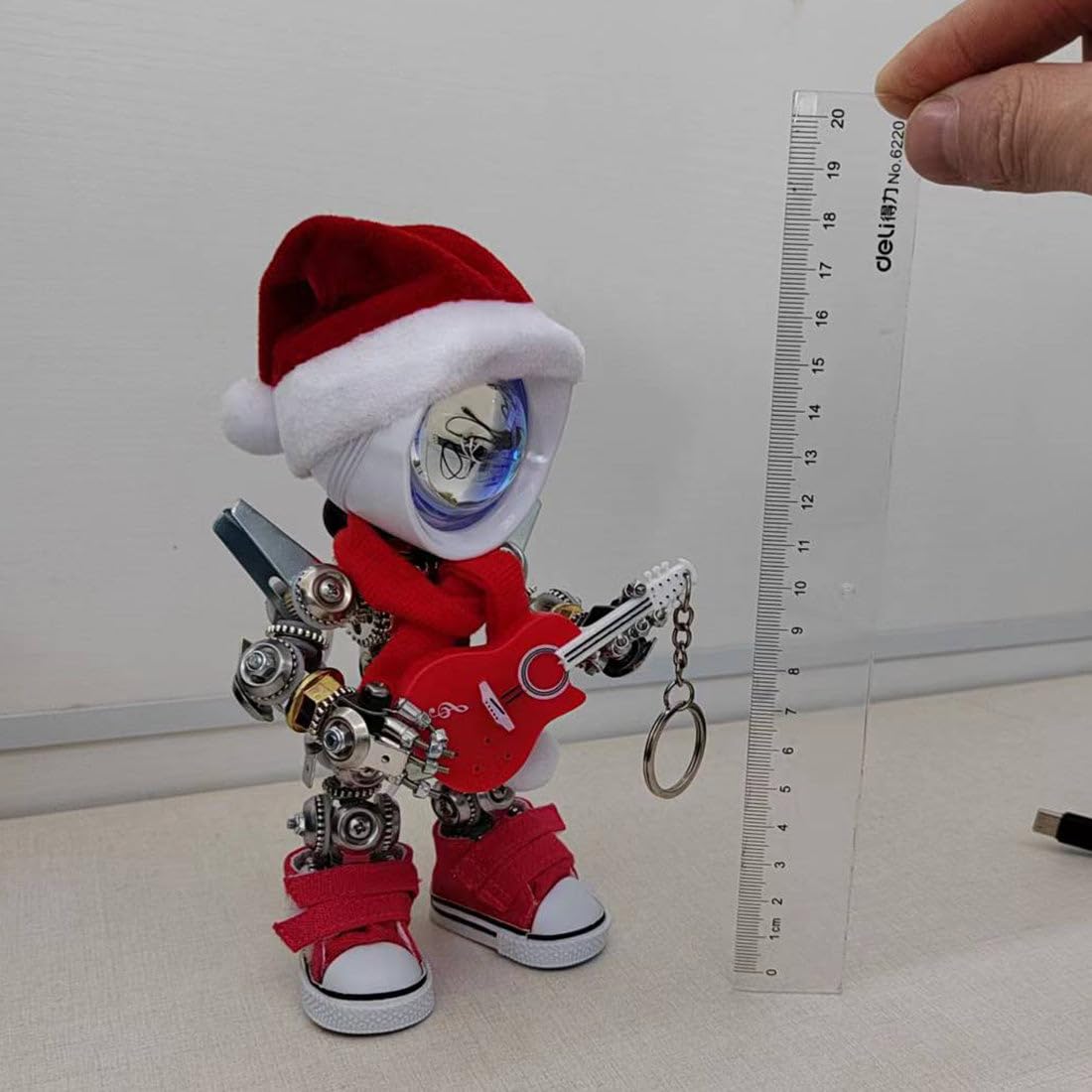 Metalkitor Metalowe puzzle 3D dla dorosłych, zestaw do modelu Santa Mecha Po, ozdoba biurka, steampunk, DIY, łamigłówka montażowa, idealna dekoracja pokoju, 366 szt. (z podstawą)