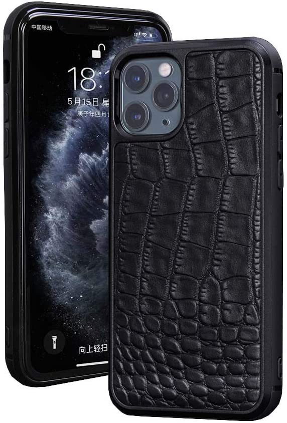 Étui en cuir iPhone 12 Pro Max effet crocodile l'élégance chic et antichoc