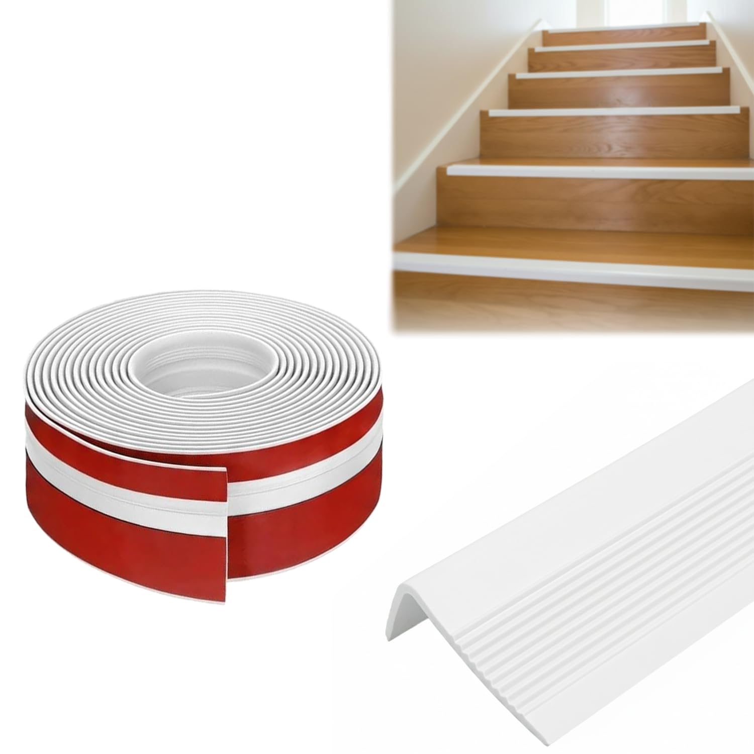 Photo 1 of Vakerga White Anti-Slip Stair Nosing - 24ft