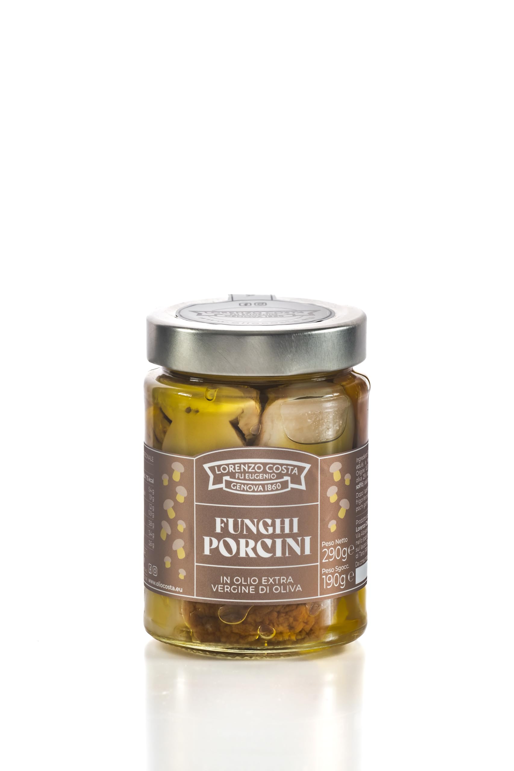 LORENZO COSTA FU EUGENIO Funghi porcini sott'olio | Funghi porcini sottolio | Porcini sottolio | Porcini sott' olio extravergine di oliva | Vasetto da 290gr