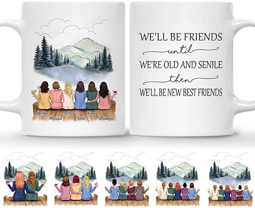 Miniatura 48 de Gossby Taza de café personalizada para mejor amiga, regalo personalizado para mejor amiga con diseño, nombre, Navidad, cumpleaños, regalo de amistad