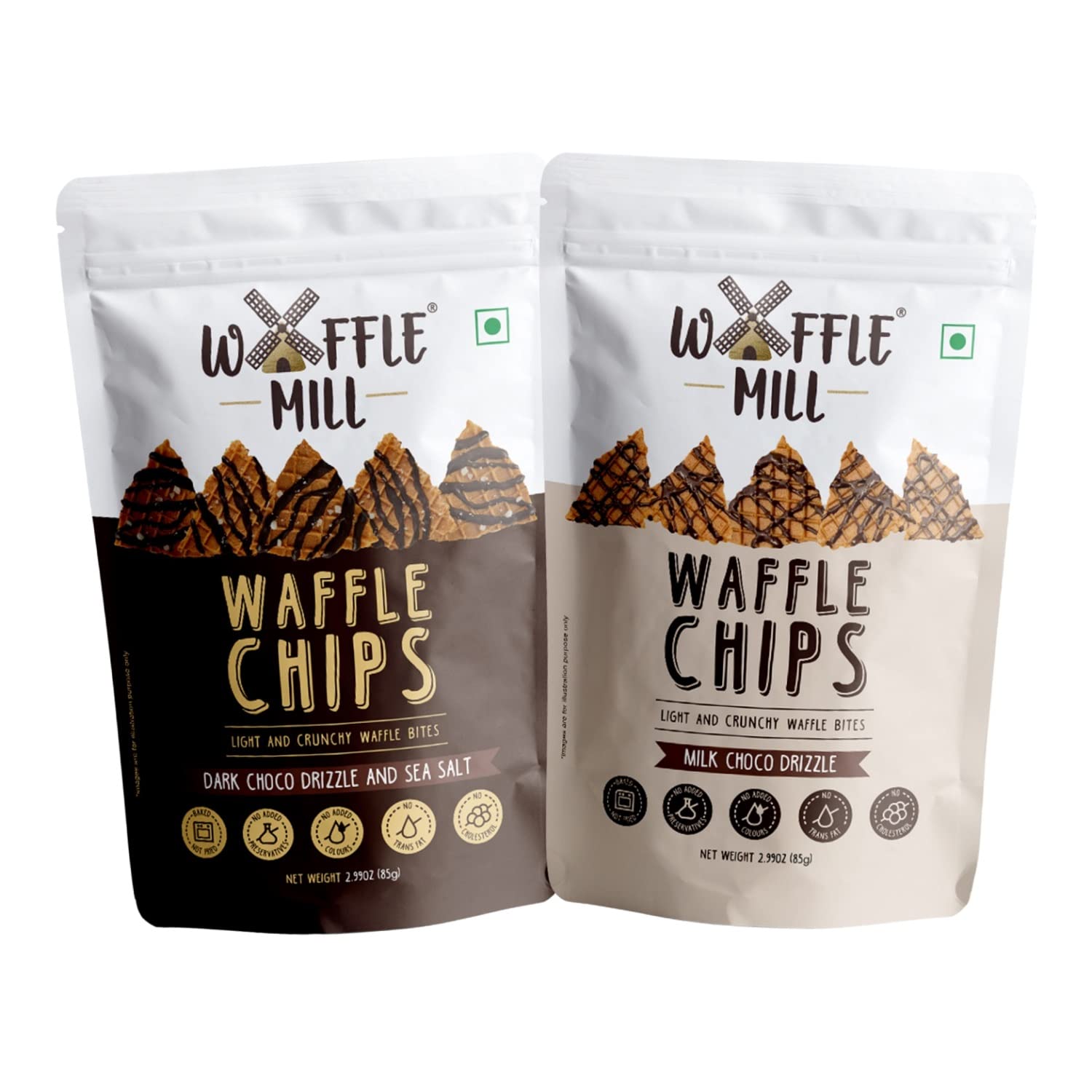 Waffle Mill - Waffle Chips - Combo Pack - Dark Choco Drizzle + Milk Choco Drizzle - Pack of 2 - 170Gm (B07X3KBPZW) Amazon Price History, Amazon Price Tracker