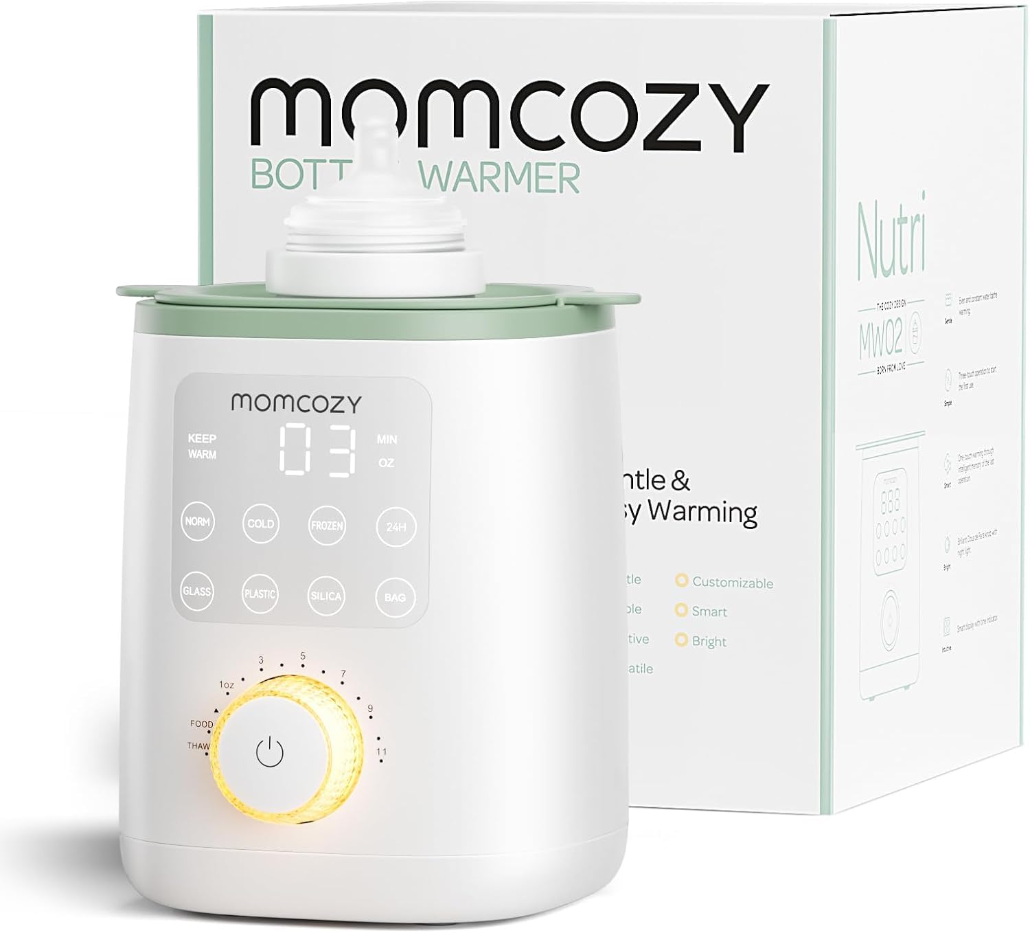 Momcozy Nutri Chauffe-Biberon 9-en-1, Contrôle Température, Veilleuse