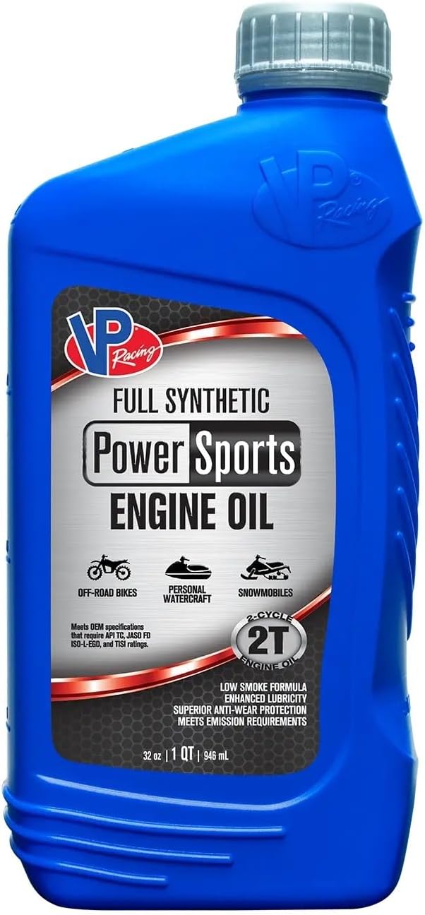 VP Racing 2 Stroke Oil, PowerSports, Synthetic, 1 qt Bottle, Each