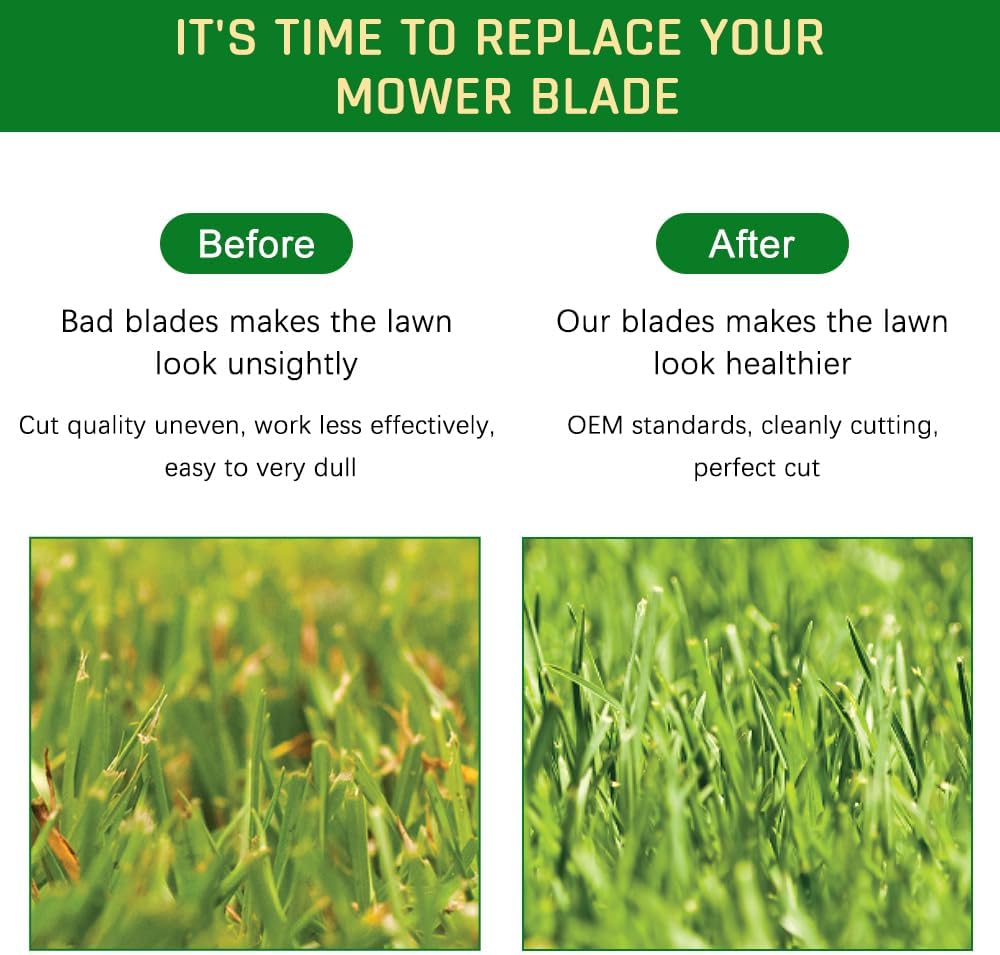 2PCS 3-N-1 Blades Fit for 42 inch Lawn Mower Blades Compatible with John Deere 102 125 135 D100 D105 D120 D130 LA100 LA105 LA110 Tractor Replace OE GX22151 GY20850 50-3231 AM137333 AM137328