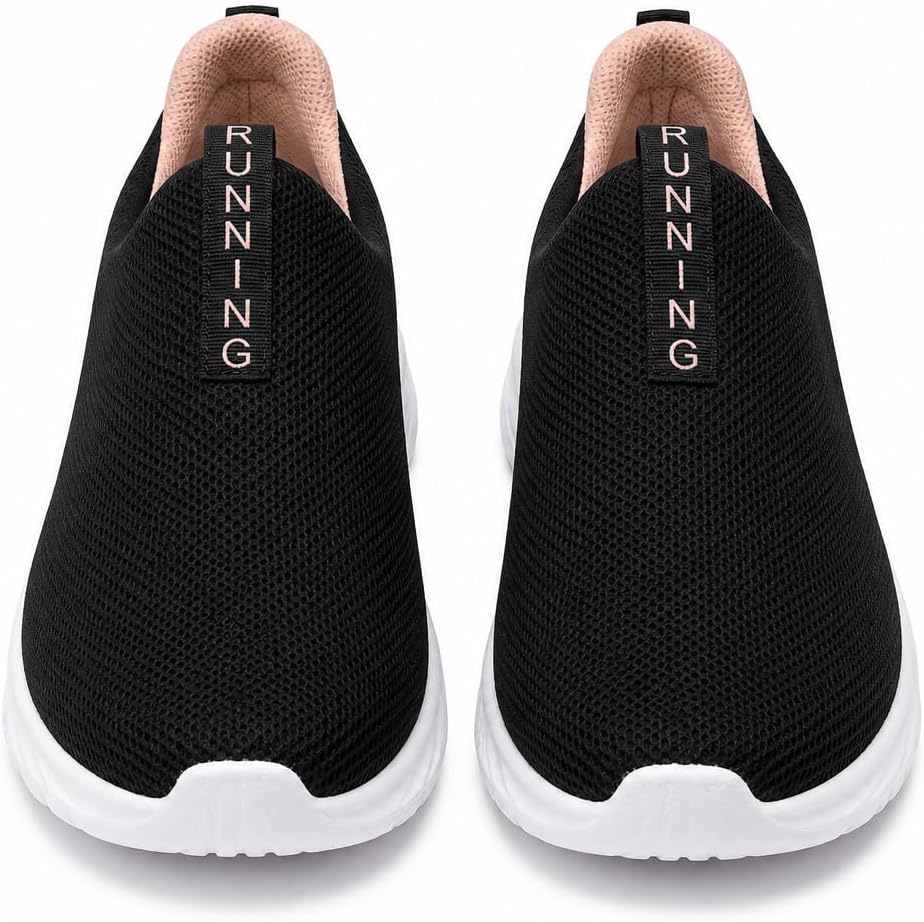 Tênis Feminino Slip On Preto com Rosa Bebê Leve e Confortável Tecido Respirável Sem Cadarço Ideal para Caminhada Academia Trabalho e Dia a Dia Tênis Feminino Slip On Preto com Rosa Bebê Leve e Confortável Tecido Respirável Sem Cadarço Ideal para Caminhada Academia Trabalho e Dia a Dia