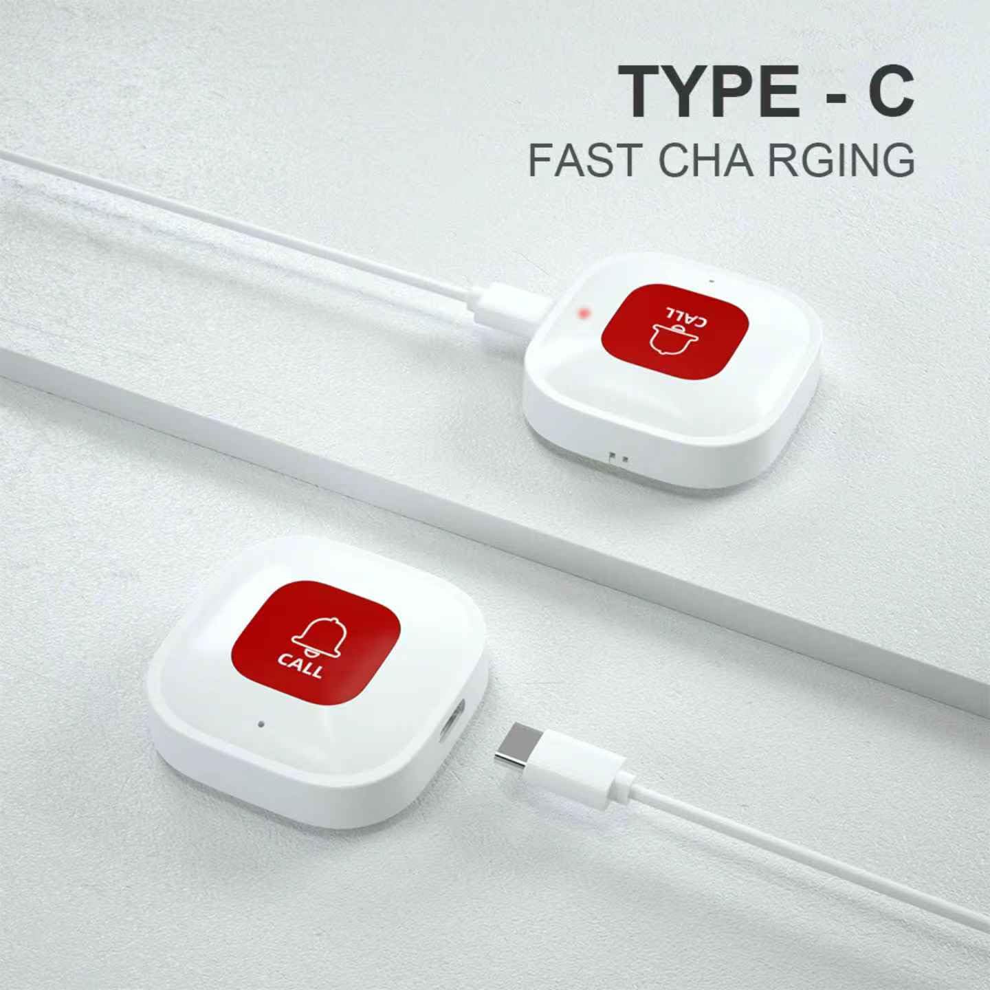 Pulsante di chiamata WiFi Caregiver per anziani a casa con notifica app, monitoraggio anziani, cercapersone assistente, sistemi di allarme vita per anziani senza canone mensile, compatibile con APP