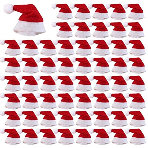 Eshylala 60 Pieces Mini Christmas Lollipop Hat Mini Christmas Santa Claus Hats Christmas Lollipop Candy Hat Party Supplies #TOP5