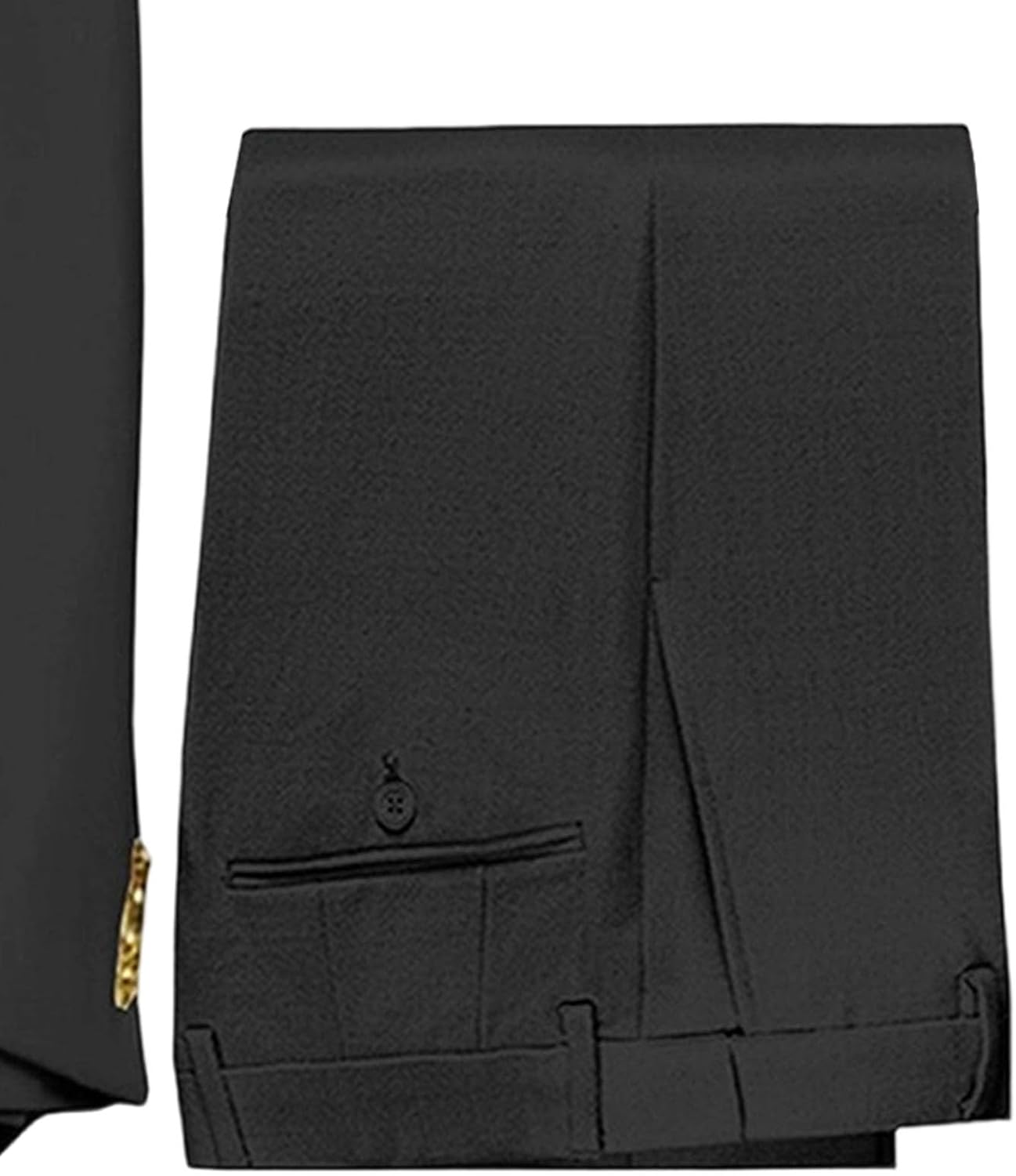 Men's Solid Color 3 Piece Tuxedo Dress Jacket Vest Pants for Business Wedding Prom Business Suit with Gold Button