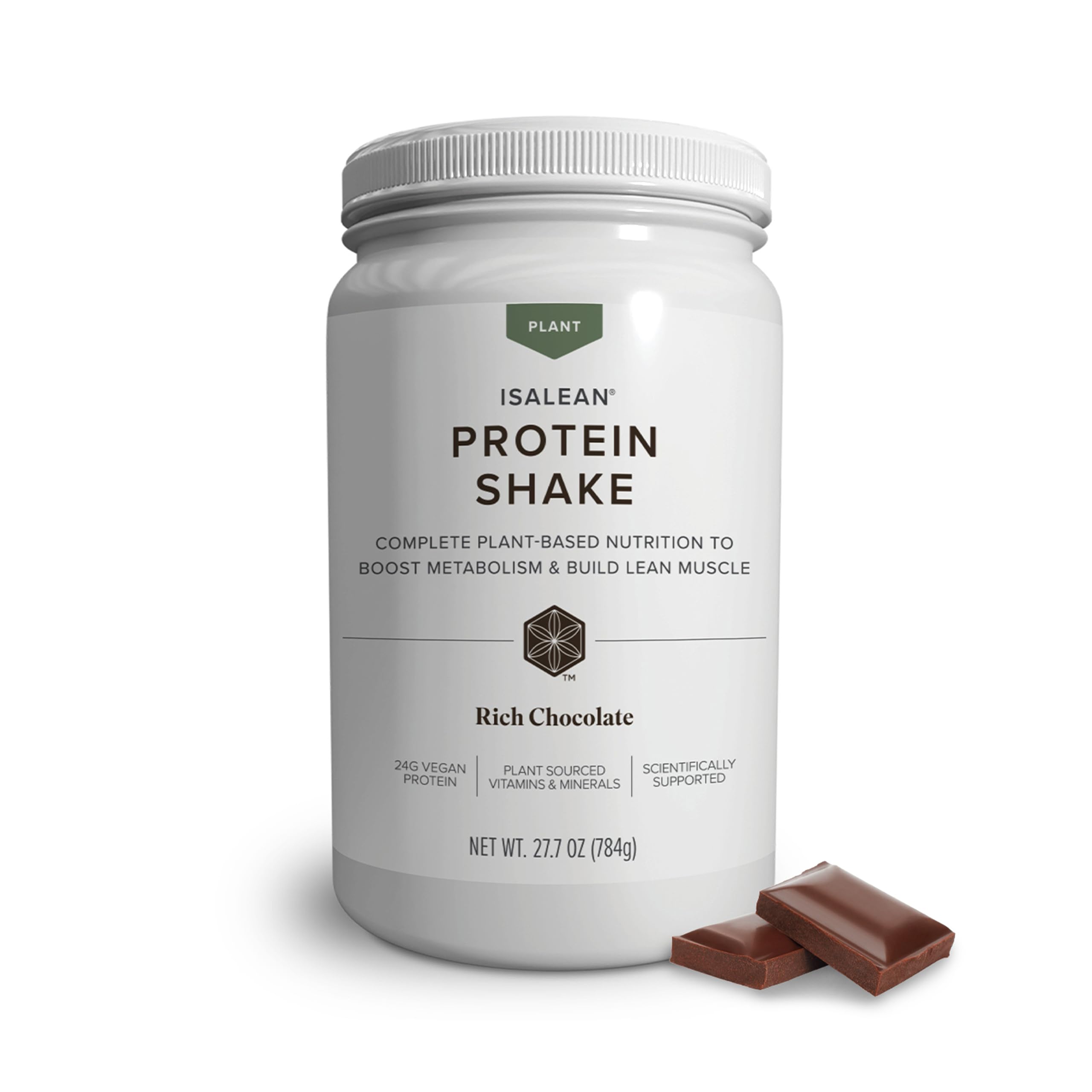 Isagenix Proteína vegetal em pó sabor chocolate intenso 24 g, 771 g