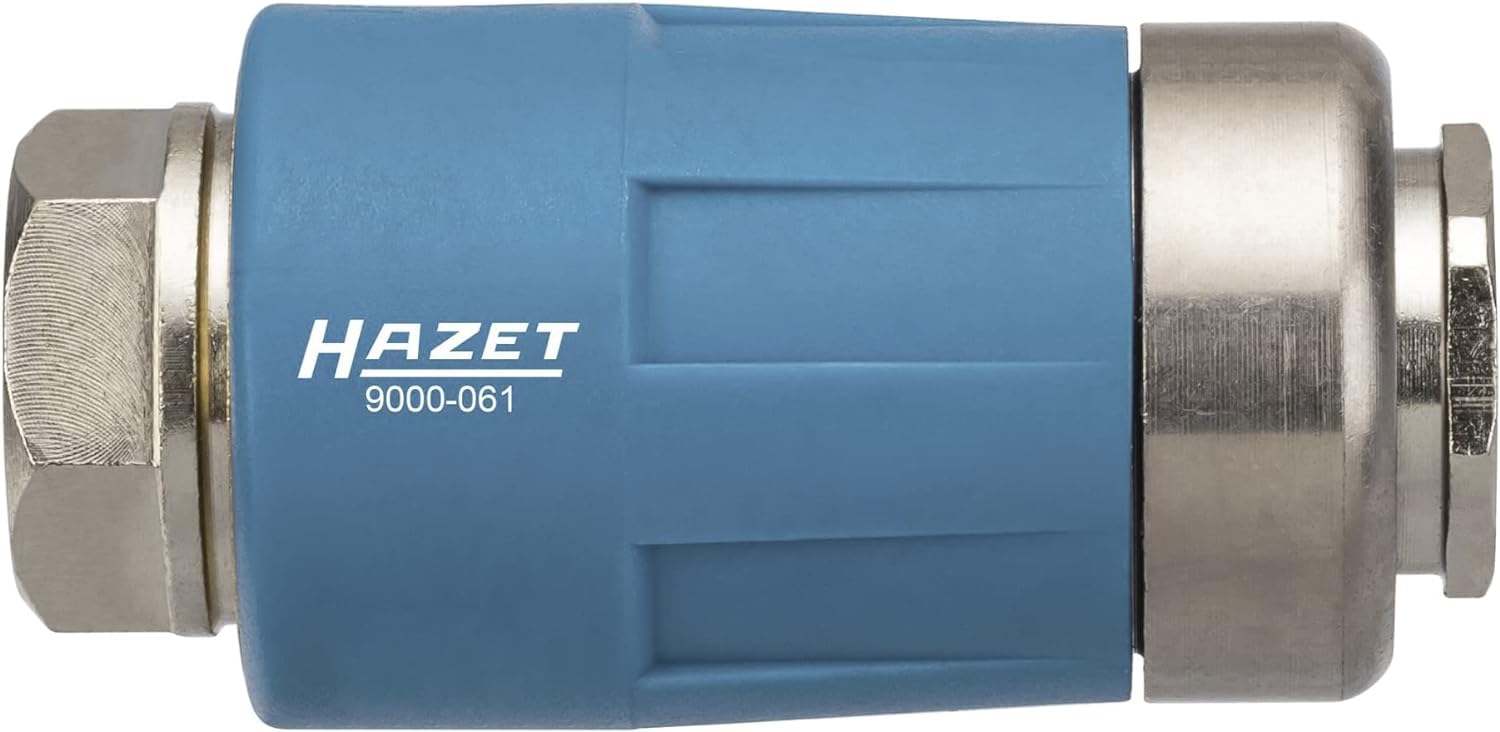 HAZET Sicherheitskupplung 9000-061 I Innengewinde 3/8 Zoll (16,41mm) I passend für alle Luftanschluss-Nippel, sichere und einfache An- und Abkupplung - praktische Einhandbedienung
