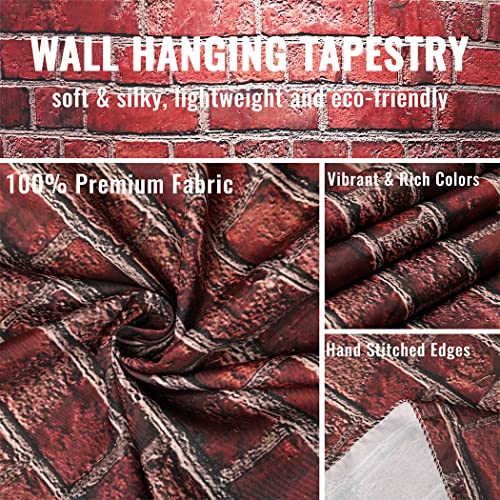 Moslovstar Red Brick Wall Tapestry Vintage Style Tapestry Spotlights Bar Wall Tapestry Living Room Decoration, 51.2"X59.1" #TOP3