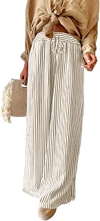 LOMON Striped Gingham Pants Women Summer Fall Pajamas Lounge Boxer Bottoms