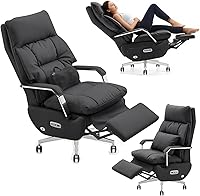 Vista 1 de Silla de oficina reclinable ejecutiva con doble motor con reposapiés, reclinable eléctrico con un solo clic con masaje y soporte de almohada, silla