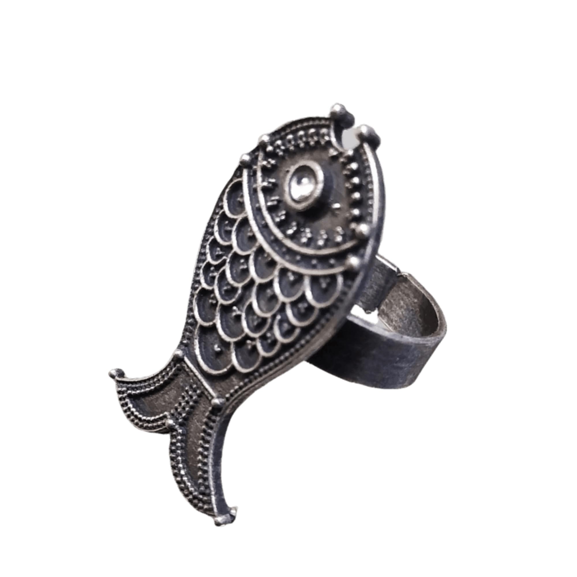 Dulcett India | Oxidised Silver Ring | Fish Shape Oxidized Silver Black Metal Ring | German Silver Ethnic & Traditional Ring for Women & Girls (B0CBVQDZ2K) Amazon Price History, Amazon Price Tracker