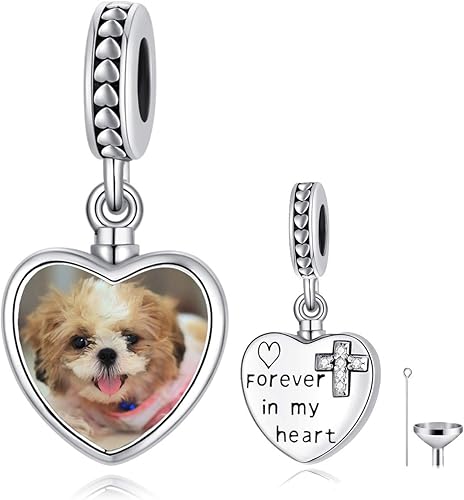 LONAGO Abalorio de foto personalizado para pulsera de plata de ley personalizable, regalo para mujeres