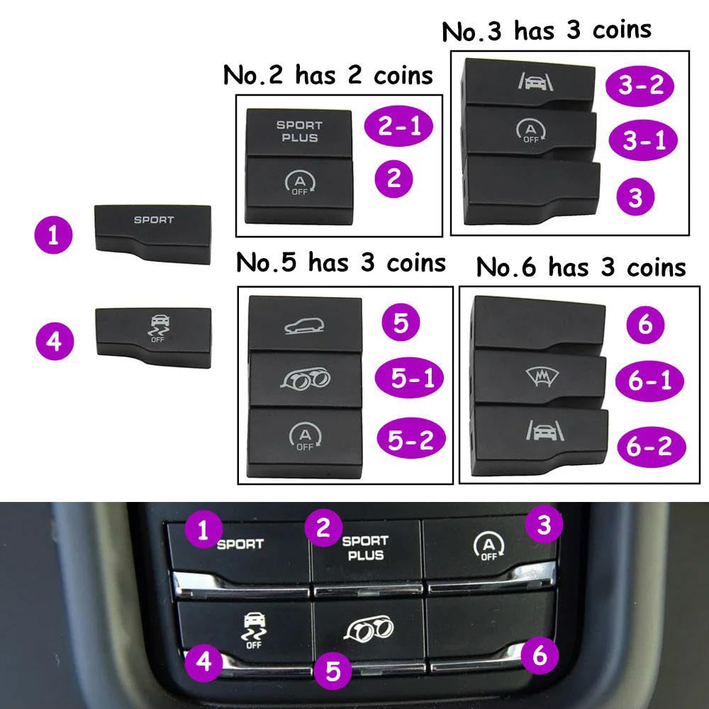 Auto Schalter Knopf für Porsche Cayenne 7P5 2010-2018, Mittelkonsole Fahrmodussteuerung Multifunktionsschalter Sporttaste