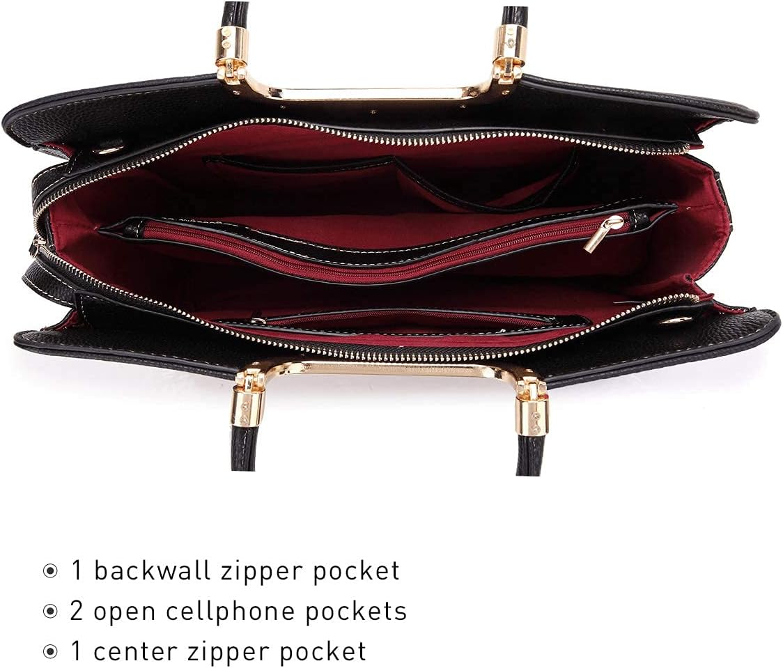 Womens Handbag Top Handle Shoulder Bag Tote Satchel Purse Work Bag with Matching Wallet - Image 5