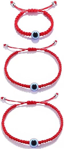 Evil Eye Bracelet Adjustable Lucky Red String Kabbalah Protection Bracelet Mommy and Me Matching Bracelet Set for Family boys girls B09QCDRHXG