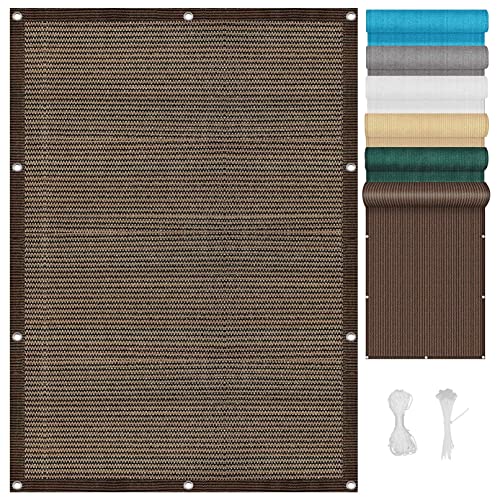 Rectangular Toldo Vela Transpirable 2.5 x 3.2 m UV Solar protección 95% Resistente Vela Solar con Cuerda de Instalación para Camping e Instalaciones, Marrón