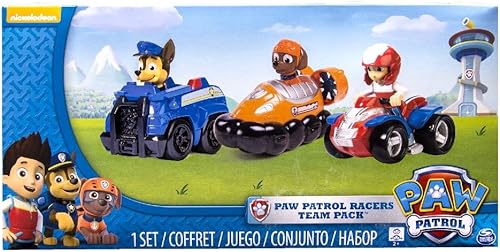 Paw Patrol Juego de 3 vehículos Racers Chase Zuma y Ryder
