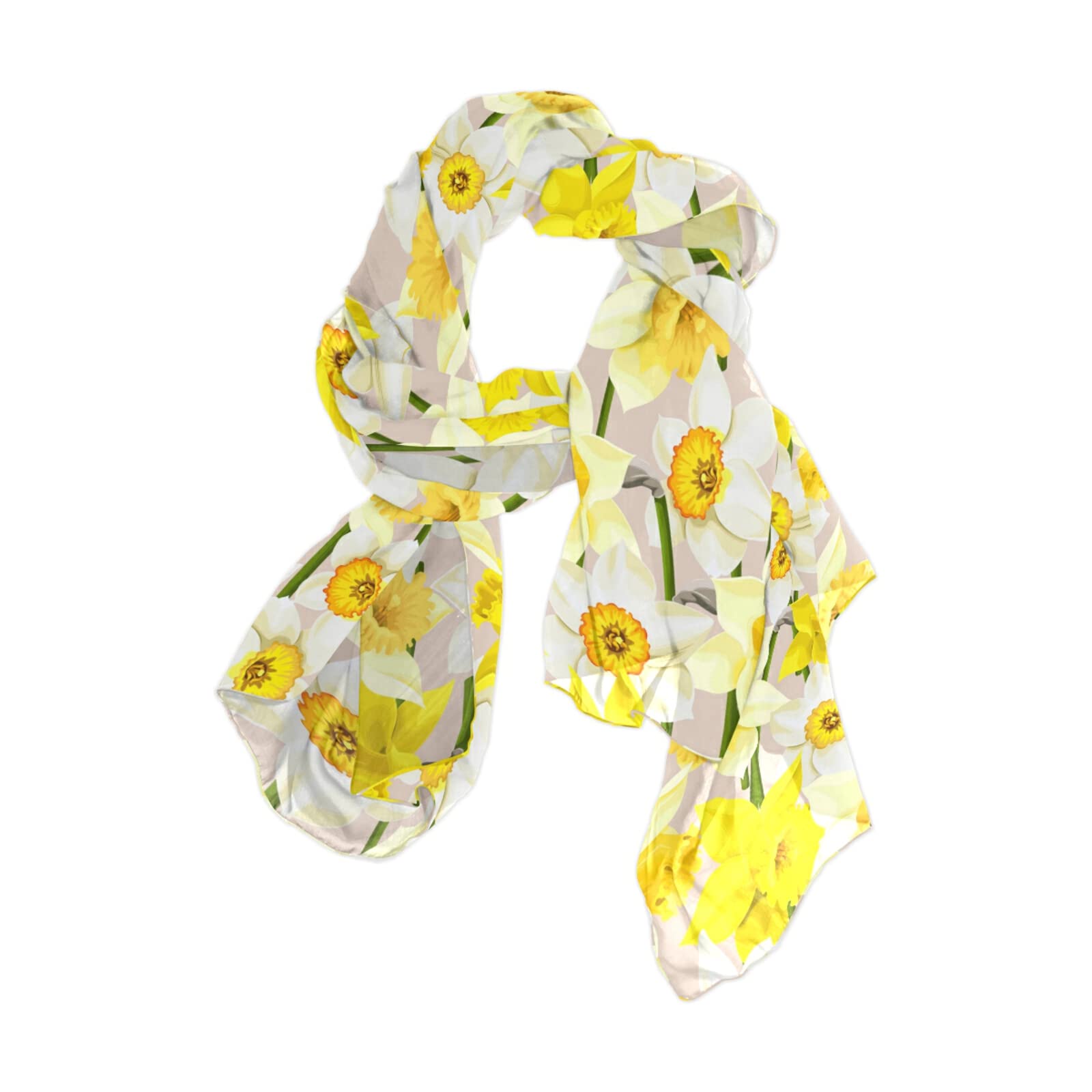 Woman Long Silk Scarf Soft Head Wrap Silk Shawl stole