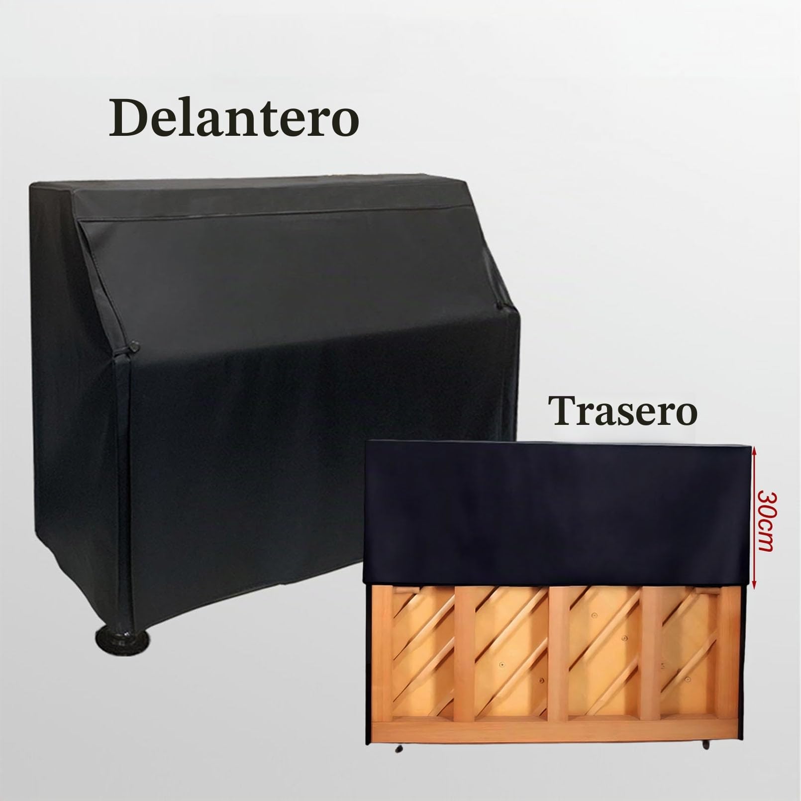 Cutfouwe Cubierta De Piano Vertical De Cuero, Cubierta De Piano Completo, Cubierta De Polvo De Piano, Cubierta Protectora De Piano Negro,155x35x125cm