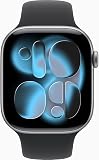 Apple Watch Series 11 [GPS + Cellular, 46mm] Boîtier en Aluminium Gris Sidéral avec Bracelet Sport Noir, M/L (Reconditionné) - 2