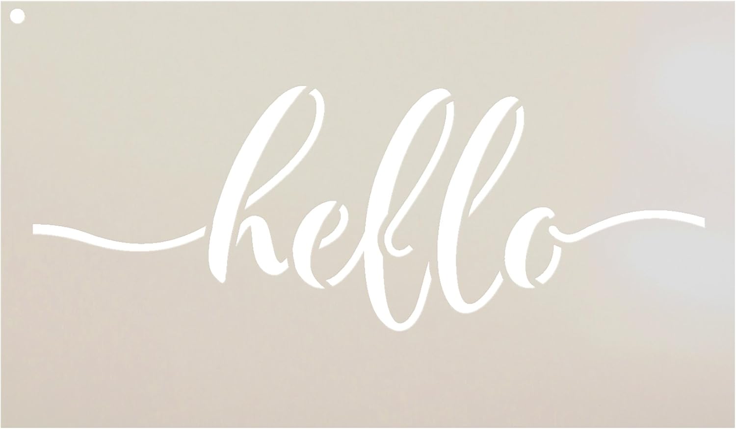 Rustic Hello Stencil by StudioR12 | Hand Drawn Script - Reusable Mylar Template | Painting, Chalk, Mixed Media | Use for DIY Home Decor - STCL1517 - Select Size (18 x 9)