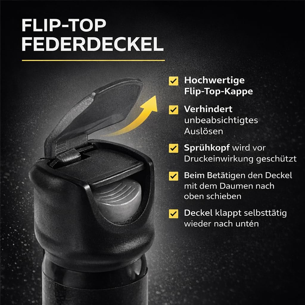 Pfefferspray 100 ml Weitstrahl Jet Pepper-Jet Super 100 zur Tierabwehr mit Flip-Top-Deckel