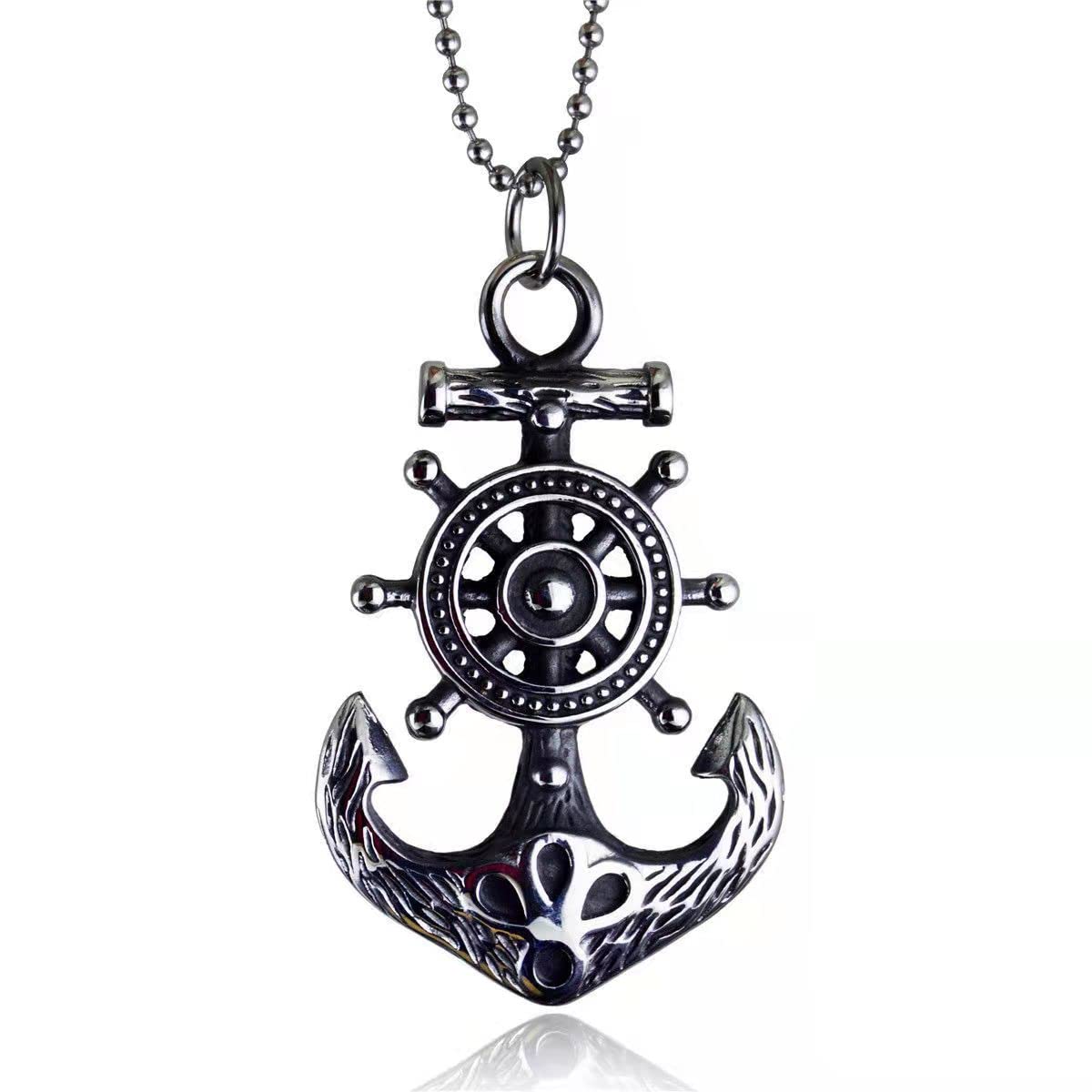 Zalora Mens Necklace Black Anchor Necklace Men's Nautical Anchor