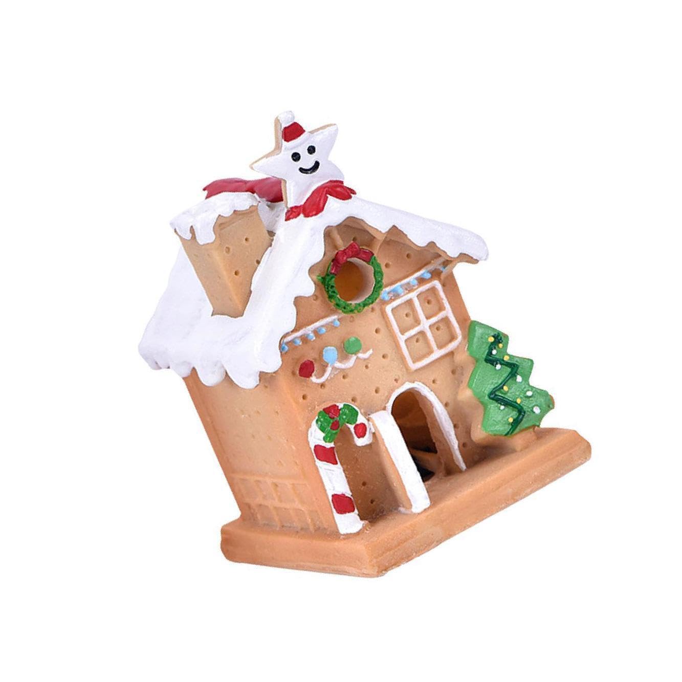 KIXZSAZ Delightful Christmas Village Landscape Tabletop Figurine for Festive Ambience Luminous Lighted, Yellow, Small