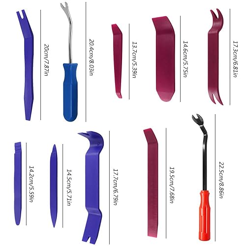 Miniatura 7 de findTop - Juego de 10 herramientas de extracción de tapicería, kit de herramientas de extracción de radio para panel de automóvil, kit de