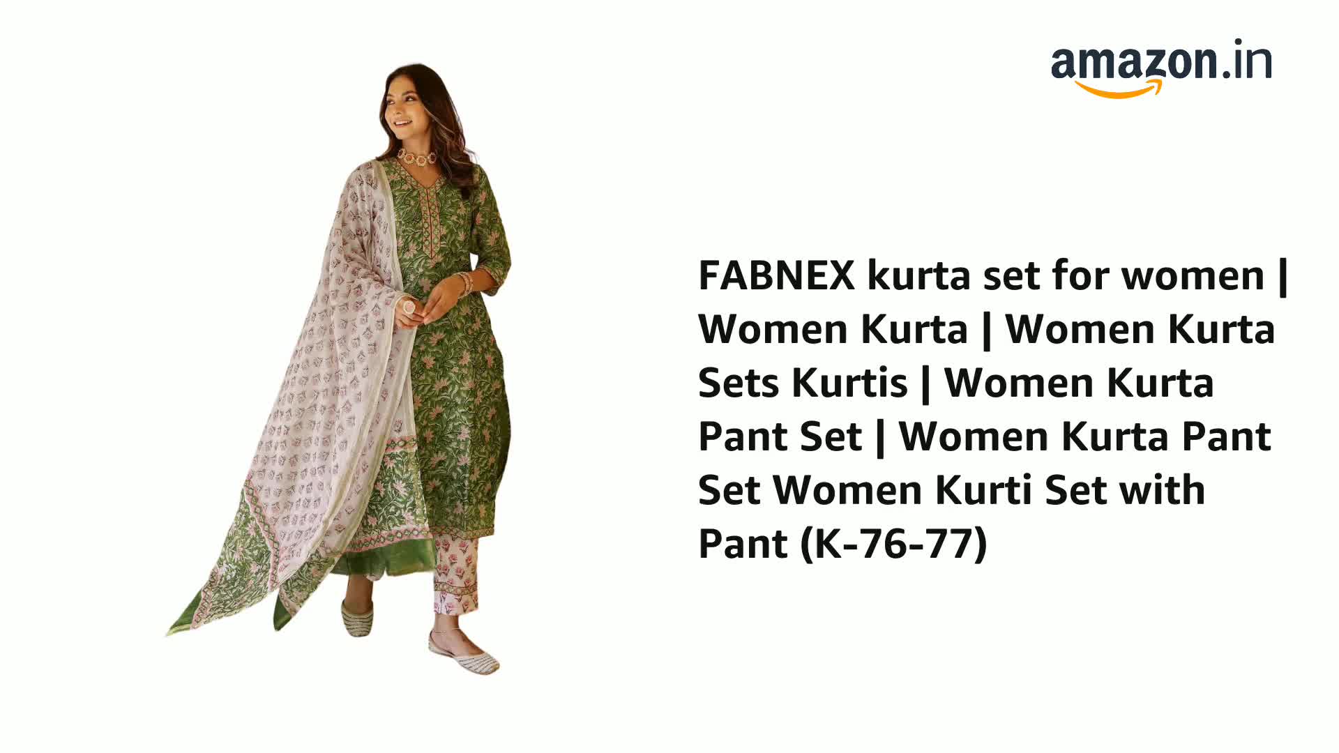 Ensemble Kurta Pour Femme - Kurti Avec Pantalon En Coton - Tenue Traditionnelle Et Décontractée K-112-114