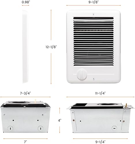 Miniatura 2 de Nueva actualización CSC151TW - Calentador eléctrico de pared, 120 voltios, 1500 vatios, calentador de pared eléctrico con termostato (modelo