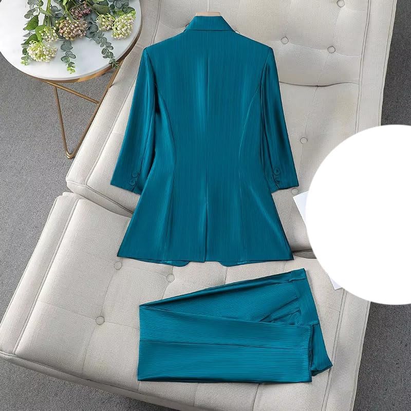 Women's Turn Down Collar Suit Set Blazer Pants Office Business Outfit