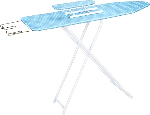 Miniatura 13 de Tabla de planchar plegable de tamaño completo de neón, tabla de planchar de 42 pulgadas de altura ajustable con cubierta resistente al calor