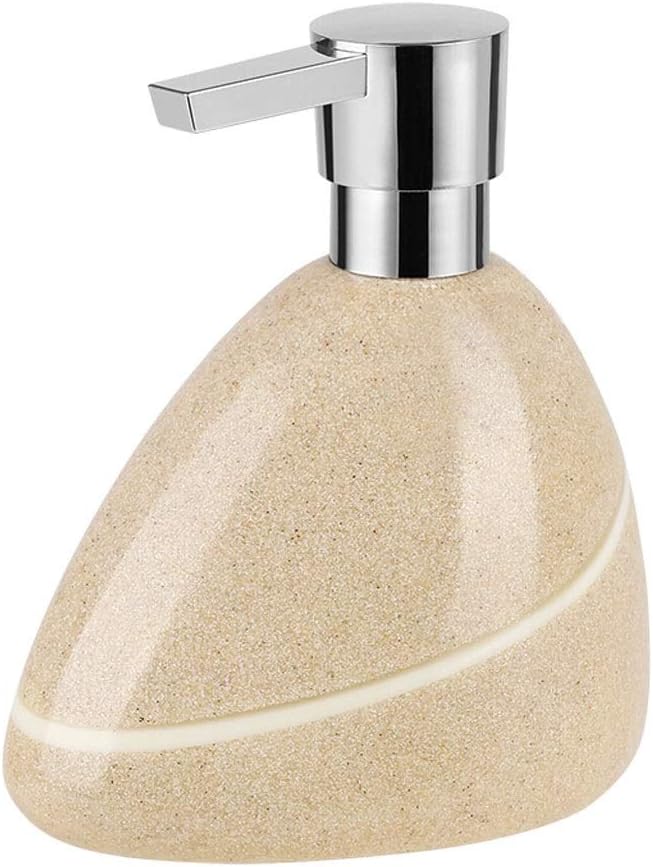 Soap Pump Dispenser Creative Stone Pattern Pressed Lotion Bottle Resin Shampoo Hand Bottled Bathroom Bath Soap Dispenser Bottles Dispenser (Color : Beige)