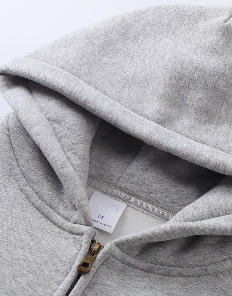 Zip Up Mens Womens Hoodies Oversized Retro Heavyweight Cotton Athletrc Hoodie Sweatshirt Streetwear Y2K - Image 5